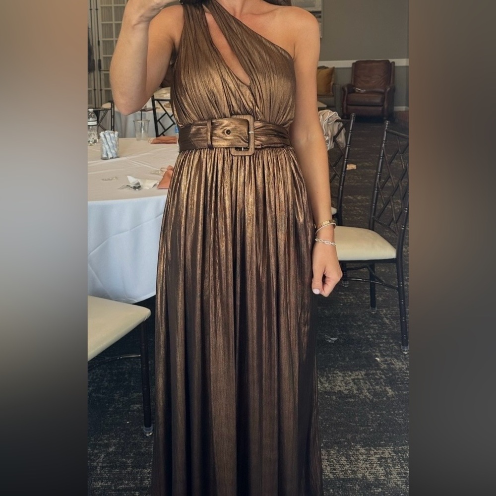 Retrofete Andrea One Shoulder Metallic Dress Size XS Worn One Time - Picture 2 of 2